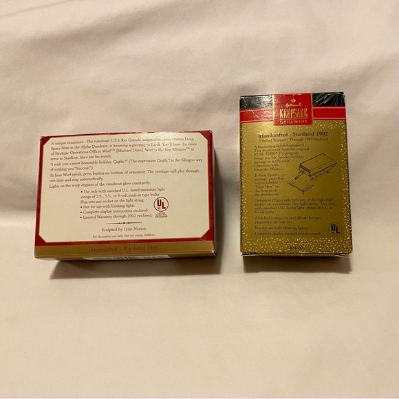 Star Trek Magic Hallmark Keepsake Ornament Lot Of 2 Tested Works Lights Voice - Picture 4 of 14